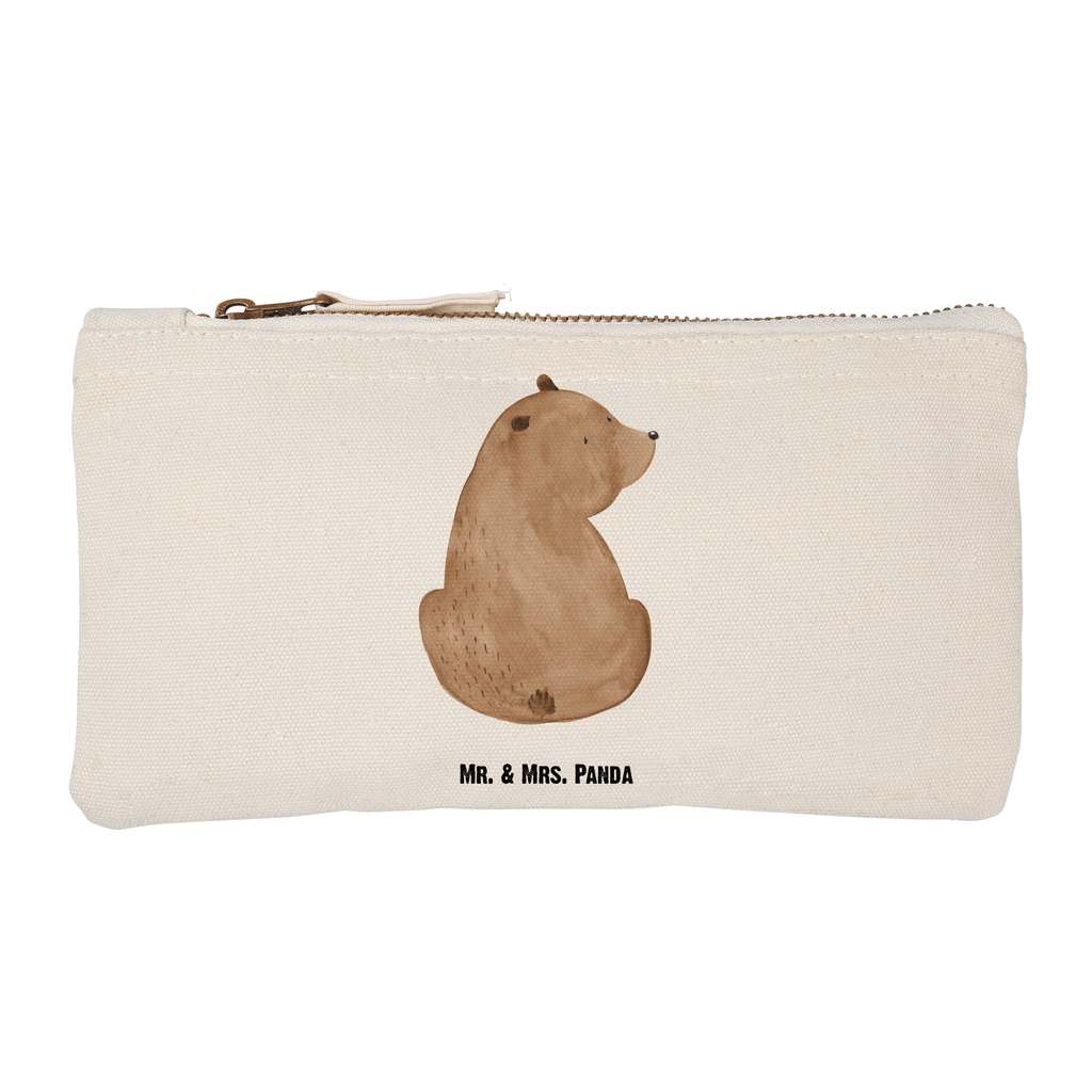 Schminktasche Bär Schulterblick Schminktasche, Kosmetiktasche, Kosmetikbeutel, Stiftemäppchen, Etui, Federmappe, Makeup, XXL, Schminketui, Kosmetiketui, Schlamperetui, Bär, Teddy, Teddybär, Selbstachtung, Weltansicht, Motivation, Bären, Bärenliebe, Weisheit