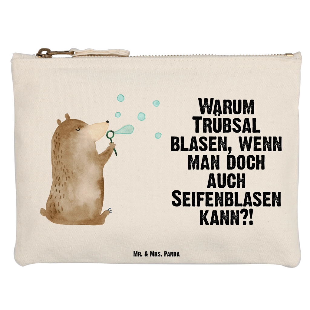 Schminktasche Bär Seifenblasen Schminktasche, Kosmetiktasche, Kosmetikbeutel, Stiftemäppchen, Etui, Federmappe, Makeup, XXL, Schminketui, Kosmetiketui, Schlamperetui, Bär, Teddy, Teddybär, Seifenblasen Bär Lustig Sein Glücklich Traurig Happy