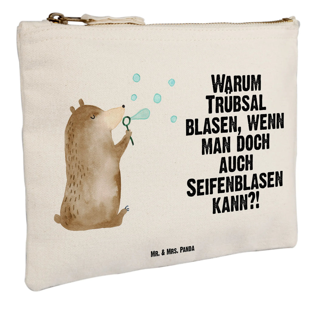 Schminktasche Bär Seifenblasen Schminktasche, Kosmetiktasche, Kosmetikbeutel, Stiftemäppchen, Etui, Federmappe, Makeup, XXL, Schminketui, Kosmetiketui, Schlamperetui, Bär, Teddy, Teddybär, Seifenblasen Bär Lustig Sein Glücklich Traurig Happy