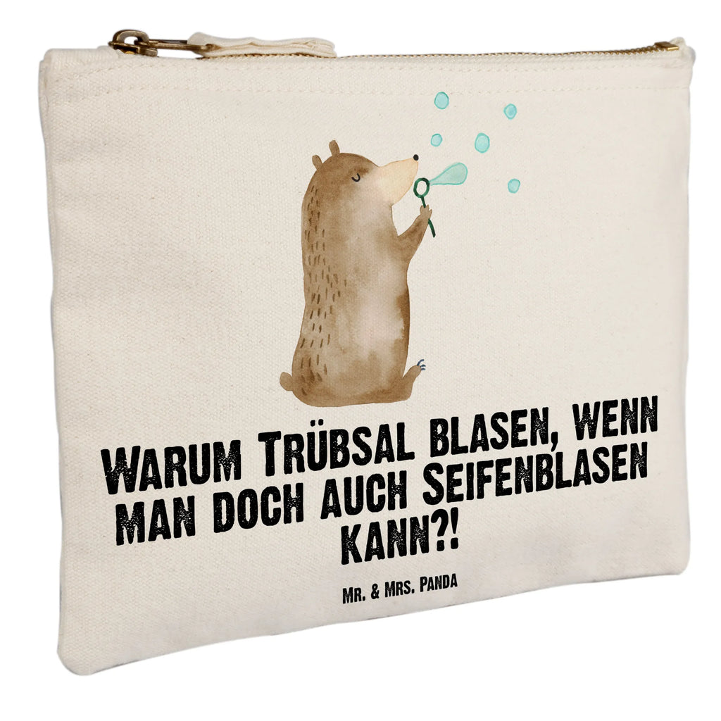 Schminktasche Bär Seifenblasen Schminktasche, Kosmetiktasche, Kosmetikbeutel, Stiftemäppchen, Etui, Federmappe, Makeup, XXL, Schminketui, Kosmetiketui, Schlamperetui, Bär, Teddy, Teddybär, Seifenblasen Bär Lustig Sein Glücklich Traurig Happy