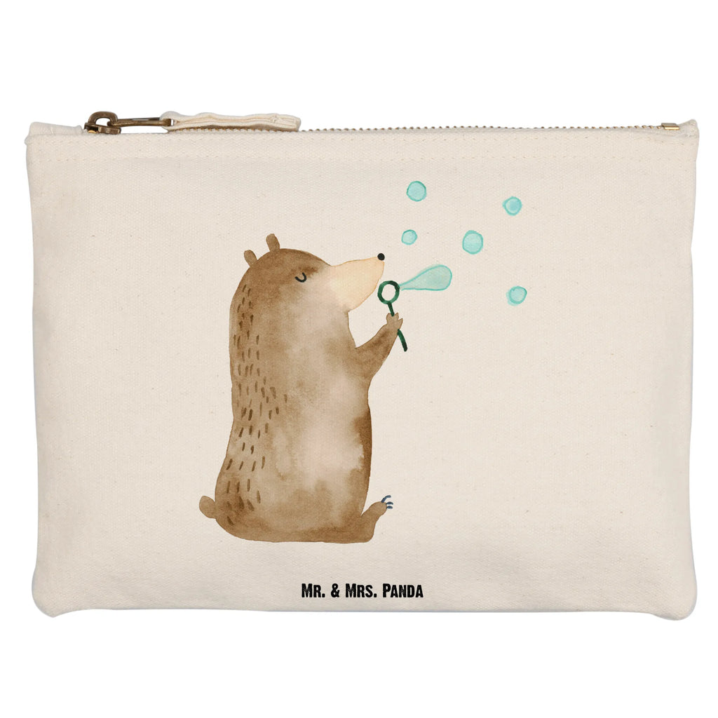 Schminktasche Bär Seifenblasen Schminktasche, Kosmetiktasche, Kosmetikbeutel, Stiftemäppchen, Etui, Federmappe, Makeup, XXL, Schminketui, Kosmetiketui, Schlamperetui, Bär, Teddy, Teddybär, Seifenblasen Bär Lustig Sein Glücklich Traurig Happy