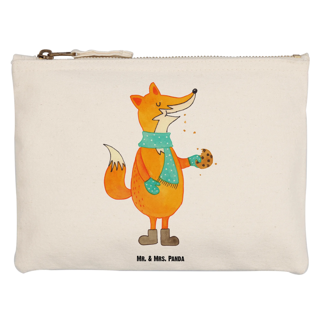 Schminktasche Fuchs Keks Schminktasche, Kosmetiktasche, Kosmetikbeutel, Stiftemäppchen, Etui, Federmappe, Makeup, XXL, Schminketui, Kosmetiketui, Schlamperetui, Fuchs, Füchse, Backen Spruch, Kekse, Winter, Weihnachtszeit, Plätzchen, Liebe, Küche Deko