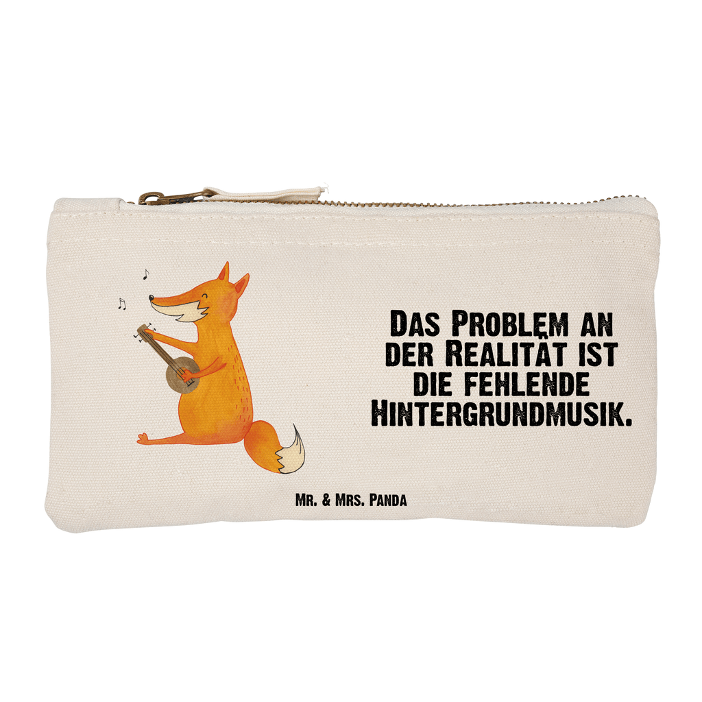 Schminktasche Fuchs Gitarre Schminktasche, Kosmetiktasche, Kosmetikbeutel, Stiftemäppchen, Etui, Federmappe, Makeup, XXL, Schminketui, Kosmetiketui, Schlamperetui, Fuchs, Füchse, Geschenk Musiker, Musik Spruch, Musikerin, Sänger, Sängerin, Gitarre