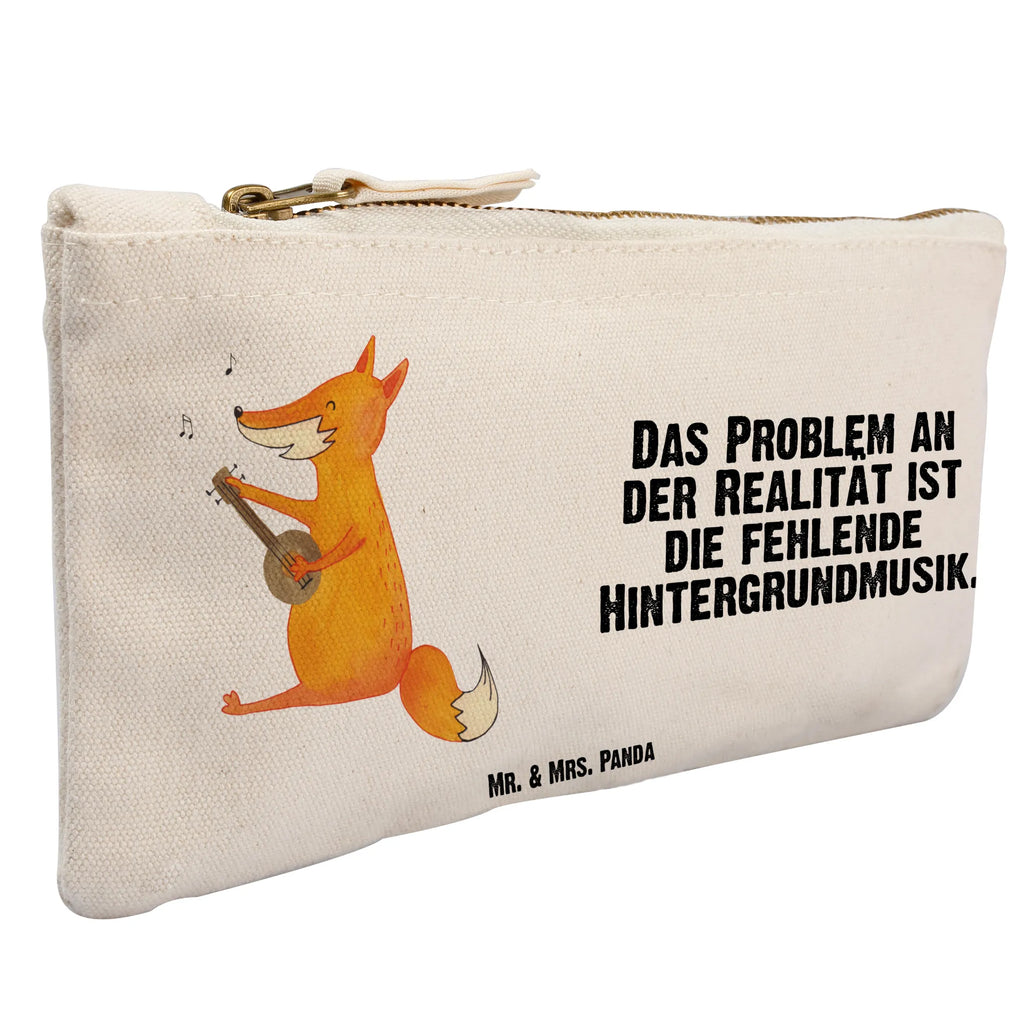 Schminktasche Fuchs Gitarre Schminktasche, Kosmetiktasche, Kosmetikbeutel, Stiftemäppchen, Etui, Federmappe, Makeup, XXL, Schminketui, Kosmetiketui, Schlamperetui, Fuchs, Füchse, Geschenk Musiker, Musik Spruch, Musikerin, Sänger, Sängerin, Gitarre