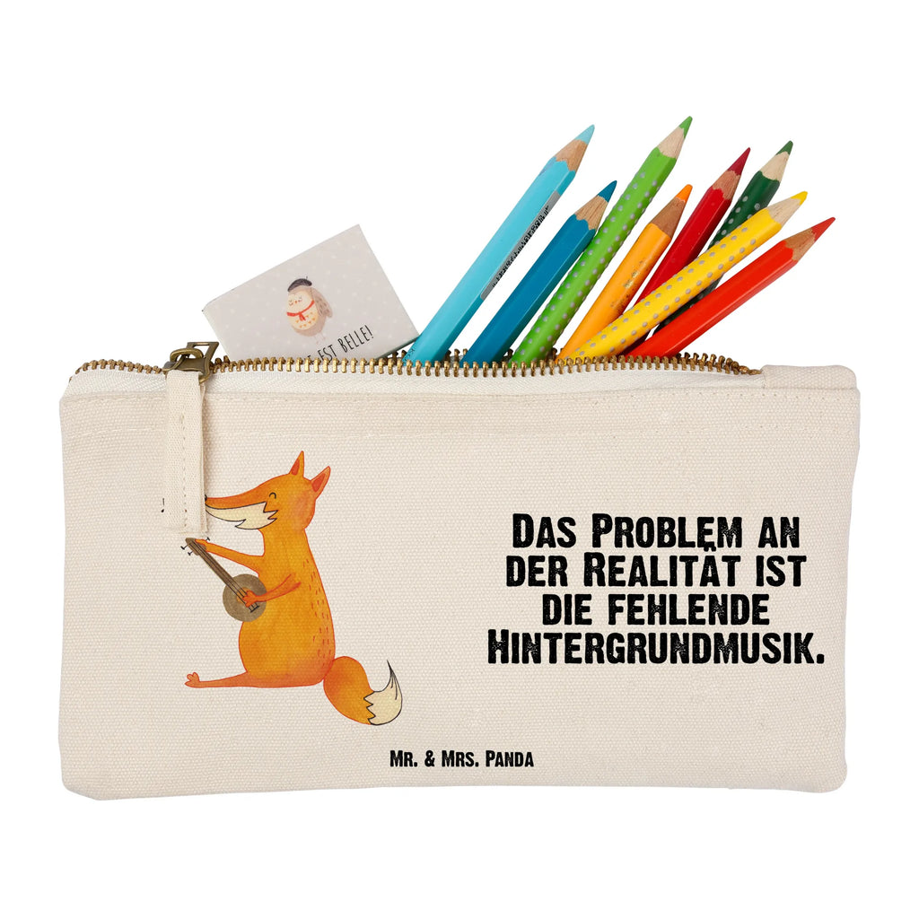 Schminktasche Fuchs Gitarre Schminktasche, Kosmetiktasche, Kosmetikbeutel, Stiftemäppchen, Etui, Federmappe, Makeup, XXL, Schminketui, Kosmetiketui, Schlamperetui, Fuchs, Füchse, Geschenk Musiker, Musik Spruch, Musikerin, Sänger, Sängerin, Gitarre