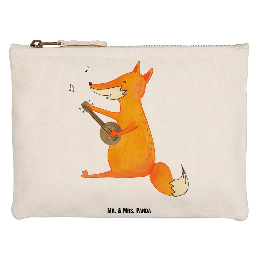 Schminktasche Fuchs Gitarre Schminktasche, Kosmetiktasche, Kosmetikbeutel, Stiftemäppchen, Etui, Federmappe, Makeup, XXL, Schminketui, Kosmetiketui, Schlamperetui, Fuchs, Füchse, Geschenk Musiker, Musik Spruch, Musikerin, Sänger, Sängerin, Gitarre