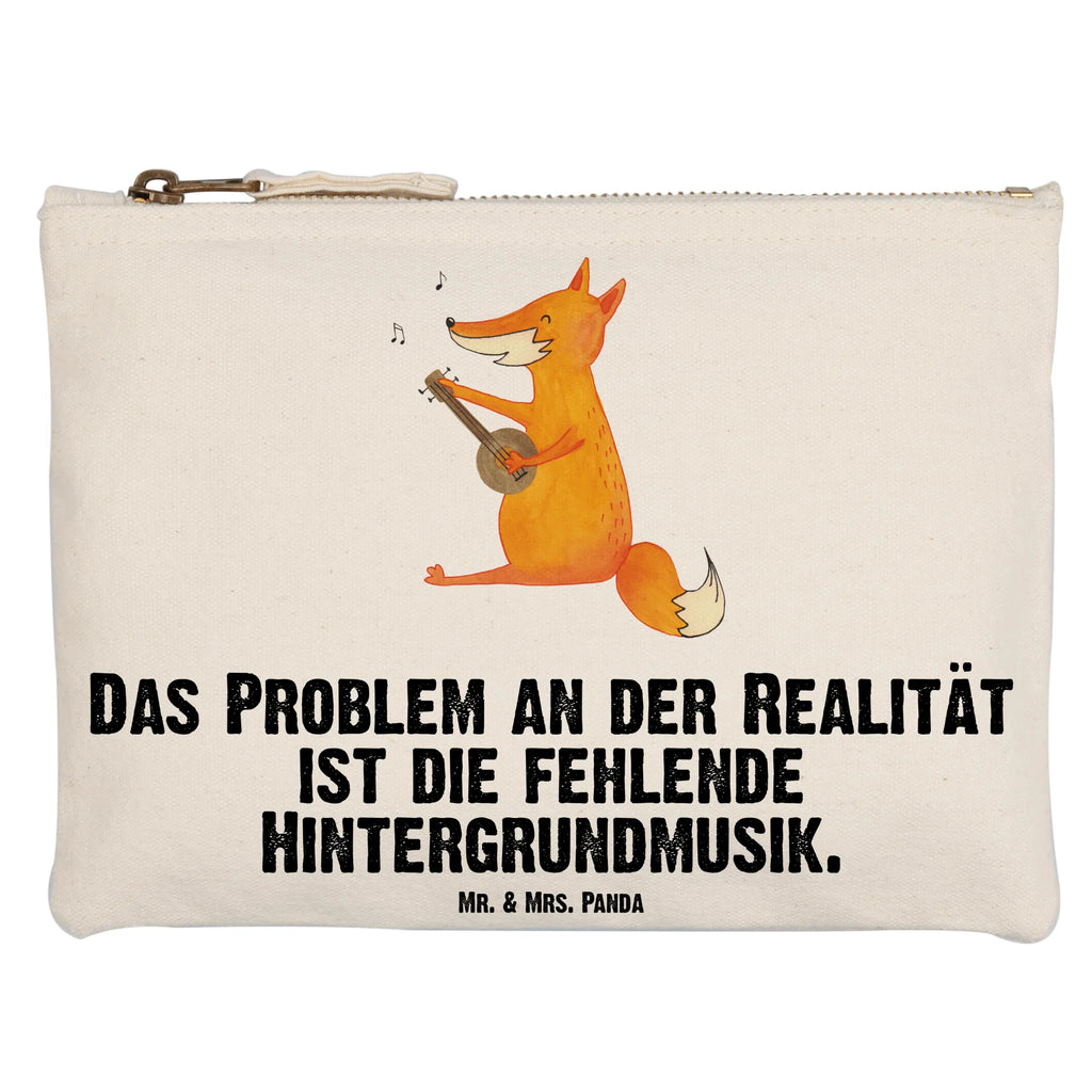 Schminktasche Fuchs Gitarre Schminktasche, Kosmetiktasche, Kosmetikbeutel, Stiftemäppchen, Etui, Federmappe, Makeup, XXL, Schminketui, Kosmetiketui, Schlamperetui, Fuchs, Füchse, Geschenk Musiker, Musik Spruch, Musikerin, Sänger, Sängerin, Gitarre