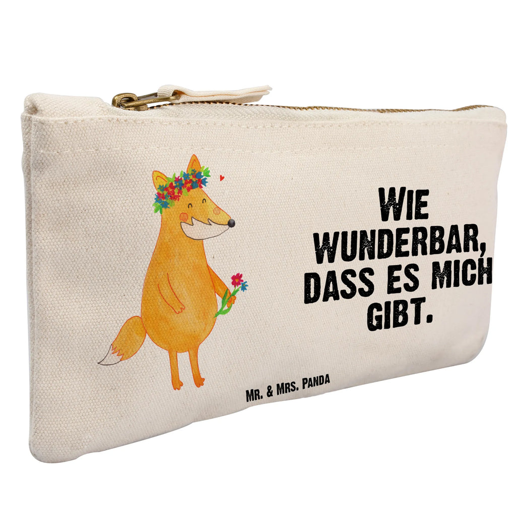 Schminktasche Fuchs Blumen Schminktasche, Kosmetiktasche, Kosmetikbeutel, Stiftemäppchen, Etui, Federmappe, Makeup, XXL, Schminketui, Kosmetiketui, Schlamperetui, Fuchs, Füchse, Fox, Liebe, Freundin, Fuchsmädchen, Blumenmädchen, Freundinnen, Liebesbeweis, Blume, Blumen, Motivation, Freude, ich, mich, Selbstliebe