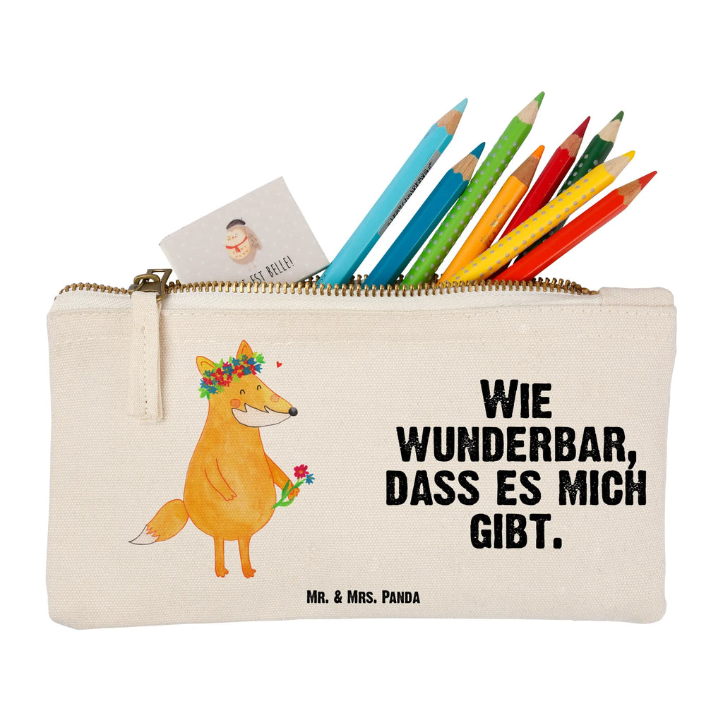 Schminktasche Fuchs Blumen Schminktasche, Kosmetiktasche, Kosmetikbeutel, Stiftemäppchen, Etui, Federmappe, Makeup, XXL, Schminketui, Kosmetiketui, Schlamperetui, Fuchs, Füchse, Fox, Liebe, Freundin, Fuchsmädchen, Blumenmädchen, Freundinnen, Liebesbeweis, Blume, Blumen, Motivation, Freude, ich, mich, Selbstliebe