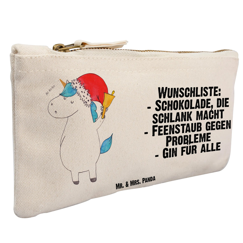 Schminktasche Einhorn Weihnachtsmann Schminktasche, Kosmetiktasche, Kosmetikbeutel, Stiftemäppchen, Etui, Federmappe, Makeup, XXL, Schminketui, Kosmetiketui, Schlamperetui, Einhorn, Einhörner, Einhorn Deko, Pegasus, Unicorn, Gin, Schokolade, Schoki, Weihnachten, Weihnachtsmann, Nikolaus, Wunschzettel, Wunschliste, Feenstaub