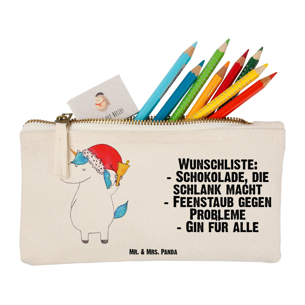 Schminktasche Einhorn Weihnachtsmann Schminktasche, Kosmetiktasche, Kosmetikbeutel, Stiftemäppchen, Etui, Federmappe, Makeup, XXL, Schminketui, Kosmetiketui, Schlamperetui, Einhorn, Einhörner, Einhorn Deko, Pegasus, Unicorn, Gin, Schokolade, Schoki, Weihnachten, Weihnachtsmann, Nikolaus, Wunschzettel, Wunschliste, Feenstaub