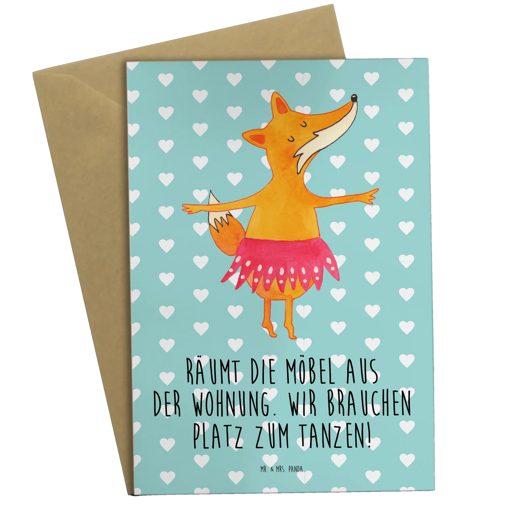 Grußkarte Fuchs Ballerina Grußkarte, Klappkarte, Einladungskarte, Glückwunschkarte, Hochzeitskarte, Geburtstagskarte, Karte, Ansichtskarten, Fuchs, Fuchs Spruch, Füchse, Füchsin, Ballerina, Ballett, Tänzerin, Tanzen, Party, Einladung, Geburtstag