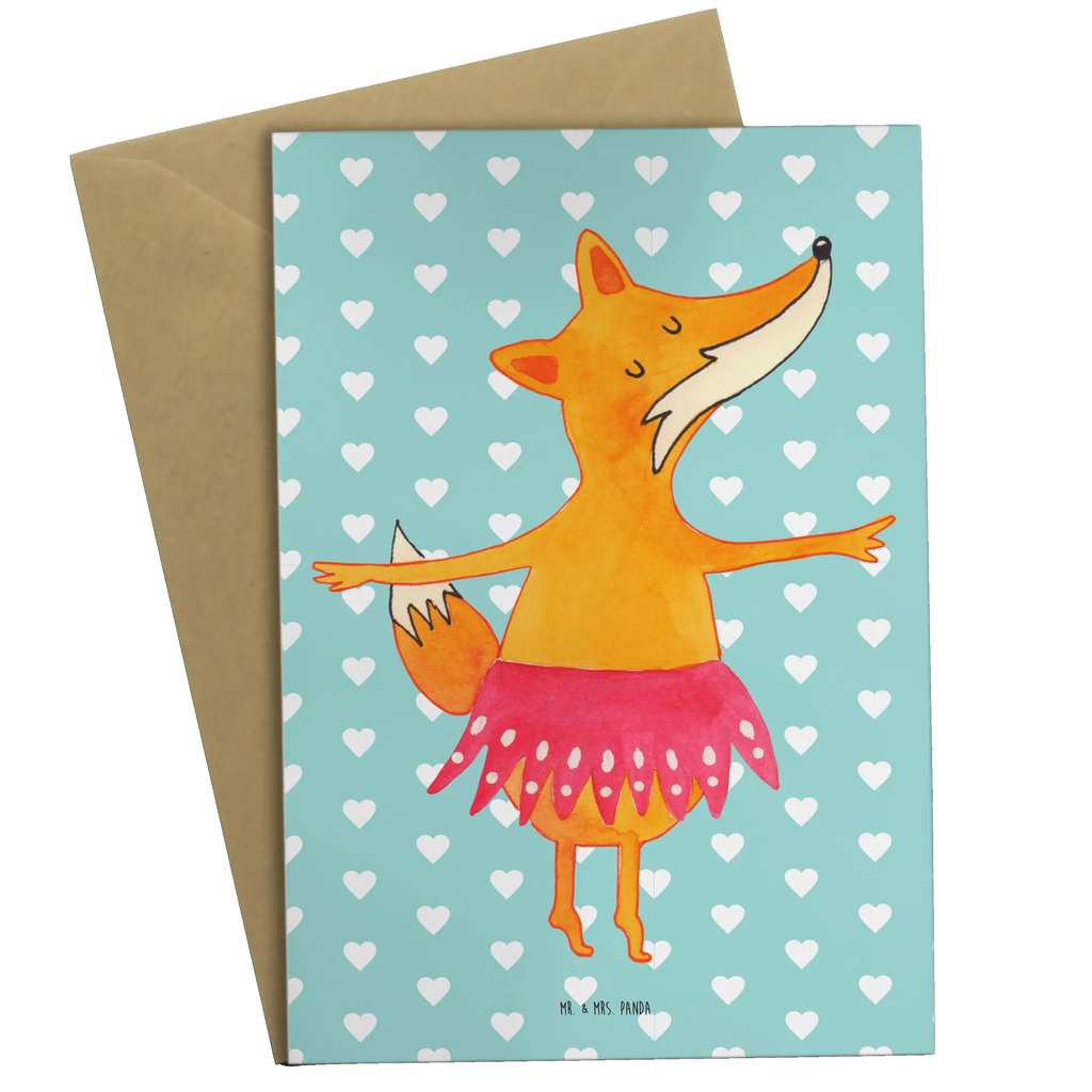 Grußkarte Fuchs Ballerina Grußkarte, Klappkarte, Einladungskarte, Glückwunschkarte, Hochzeitskarte, Geburtstagskarte, Karte, Ansichtskarten, Fuchs, Fuchs Spruch, Füchse, Füchsin, Ballerina, Ballett, Tänzerin, Tanzen, Party, Einladung, Geburtstag