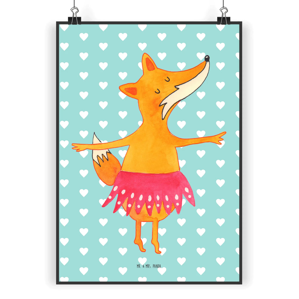 Poster Fuchs Ballerina Poster, Wandposter, Bild, Wanddeko, Küchenposter, Kinderposter, Wanddeko Bild, Raumdekoration, Wanddekoration, Handgemaltes Poster, Mr. & Mrs. Panda Poster, Designposter, Kunstdruck, Posterdruck, Fuchs, Fuchs Spruch, Füchse, Füchsin, Ballerina, Ballett, Tänzerin, Tanzen, Party, Einladung, Geburtstag