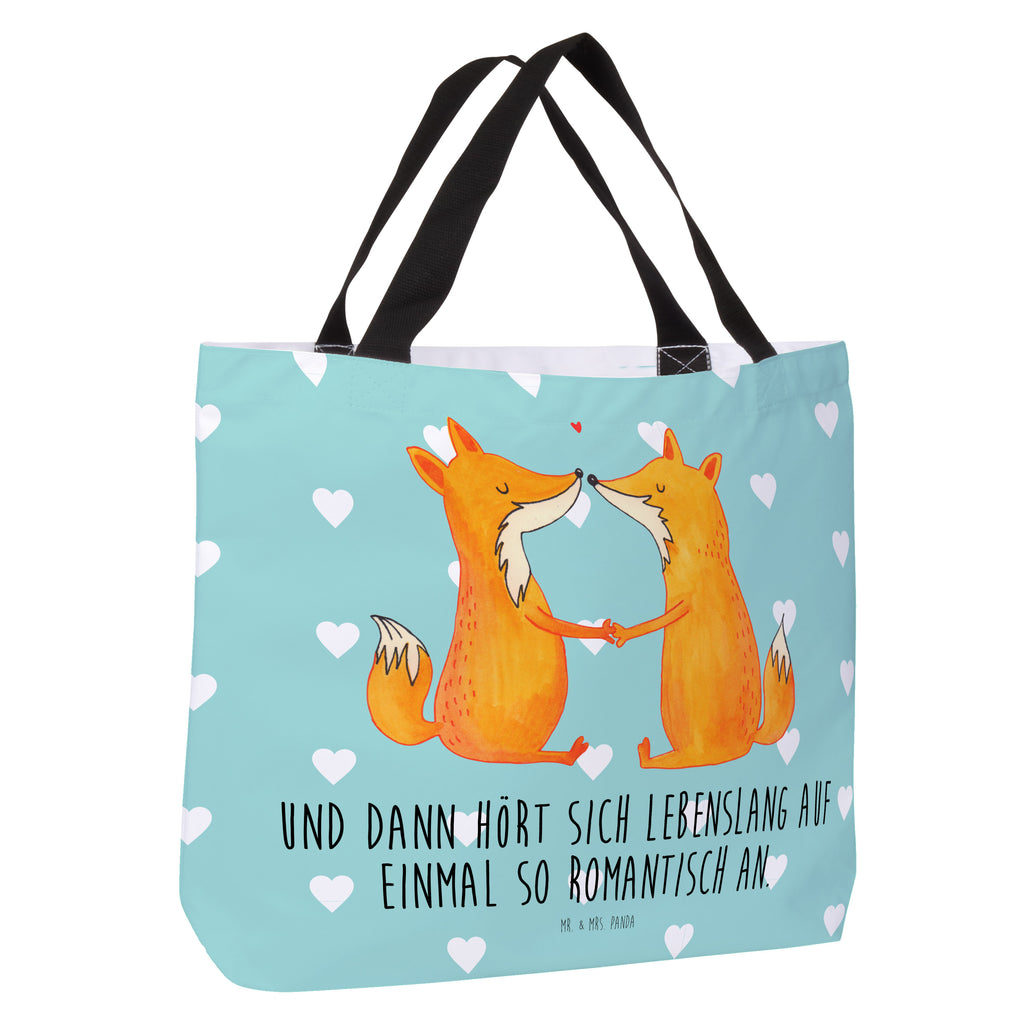 Shopper Füchse Liebe Beutel, Einkaufstasche, Tasche, Strandtasche, Einkaufsbeutel, Shopper, Schultasche, Freizeittasche, Tragebeutel, Schulbeutel, Alltagstasche, Fuchs, Füchse, Fox, Liebe, Liebespaar, Paar, Partner, Freundin, Freund, Ehe, Verlobte, Ehemann, Ehefrau, Liebesbeweis