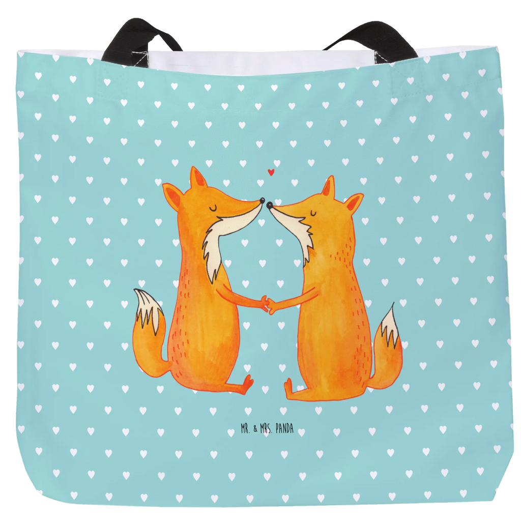 Shopper Füchse Liebe Beutel, Einkaufstasche, Tasche, Strandtasche, Einkaufsbeutel, Shopper, Schultasche, Freizeittasche, Tragebeutel, Schulbeutel, Alltagstasche, Fuchs, Füchse, Fox, Liebe, Liebespaar, Paar, Partner, Freundin, Freund, Ehe, Verlobte, Ehemann, Ehefrau, Liebesbeweis