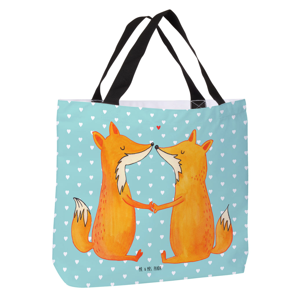 Shopper Füchse Liebe Beutel, Einkaufstasche, Tasche, Strandtasche, Einkaufsbeutel, Shopper, Schultasche, Freizeittasche, Tragebeutel, Schulbeutel, Alltagstasche, Fuchs, Füchse, Fox, Liebe, Liebespaar, Paar, Partner, Freundin, Freund, Ehe, Verlobte, Ehemann, Ehefrau, Liebesbeweis