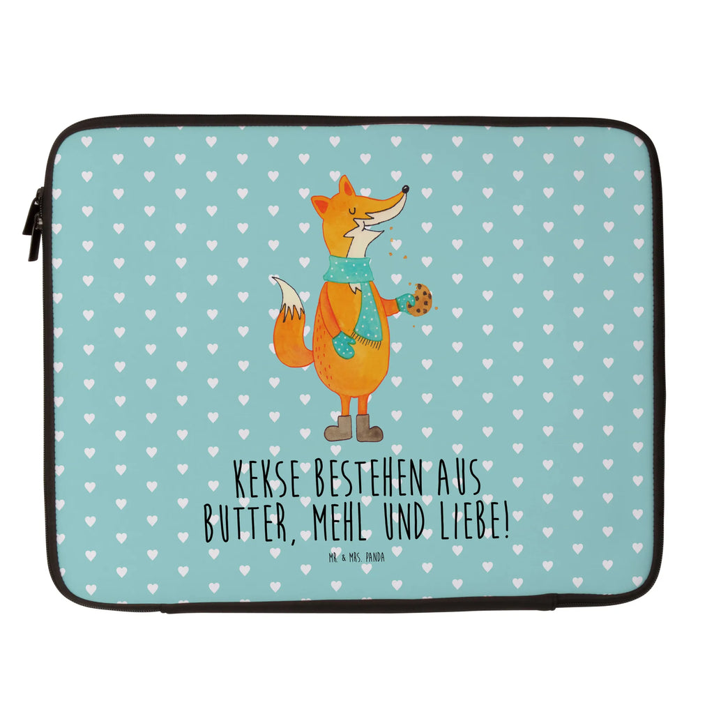 Notebook Tasche Fuchs Keks Notebook Tasche, Laptop, Computertasche, Tasche, Notebook-Tasche, Notebook-Reisehülle, Notebook Schutz, Fuchs, Füchse, Backen Spruch, Kekse, Winter, Weihnachtszeit, Plätzchen, Liebe, Küche Deko