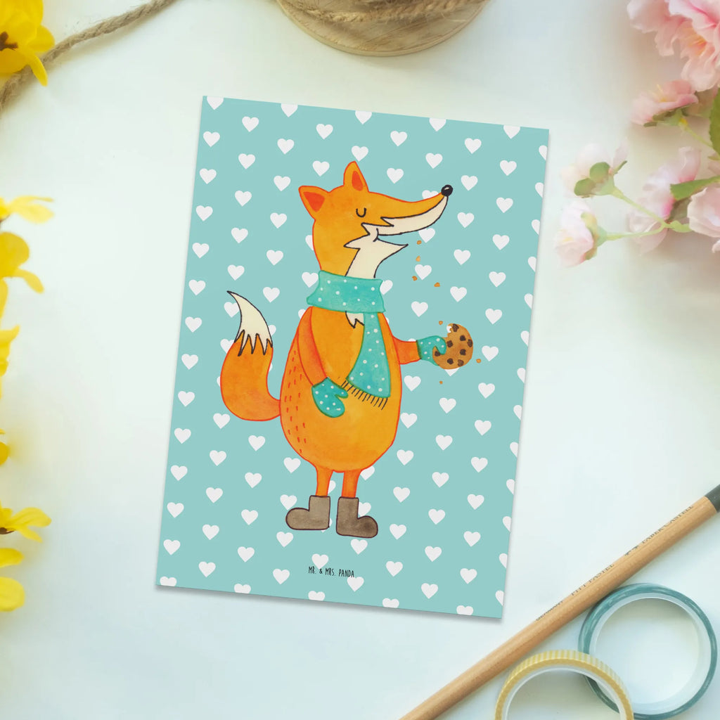 Postkarte Fuchs Keks Postkarte, Karte, Geschenkkarte, Grußkarte, Einladung, Ansichtskarte, Geburtstagskarte, Einladungskarte, Dankeskarte, Ansichtskarten, Einladung Geburtstag, Einladungskarten Geburtstag, Fuchs, Füchse, Backen Spruch, Kekse, Winter, Weihnachtszeit, Plätzchen, Liebe, Küche Deko