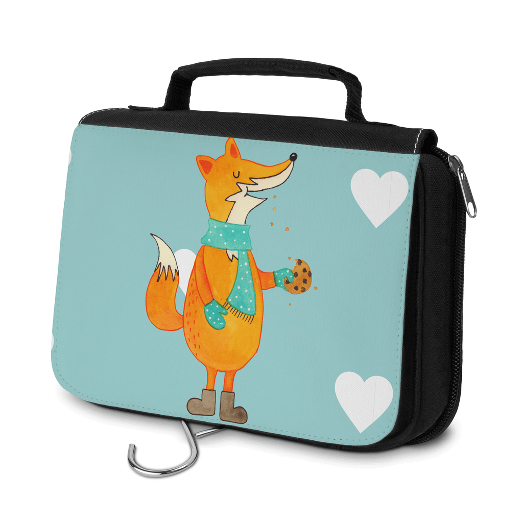 Kulturbeutel Fuchs Keks Kulturbeutel, Zum Aufhängen, Waschtasche, Kosmetiktasche, Damen, Herren, Aufbewahrungstasche, Schminktasche, Kosmetikbeutel, Organizer, Kulturtasche, Schminkutensil, Fuchs, Füchse, Backen Spruch, Kekse, Winter, Weihnachtszeit, Plätzchen, Liebe, Küche Deko