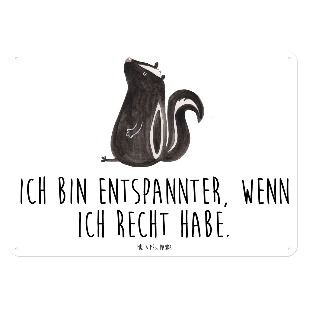 Blechschild Stinktier Sitzen Blechschild, Metallschild, Geschenk Schild, Schild, Magnet-Metall-Schild, Deko Schild, Wandschild, Wand-Dekoration, Türschild, Stinktier, Skunk, Wildtier, Raubtier, Stinker, Stinki, Spruch, Büro, Recht, Besserwisser