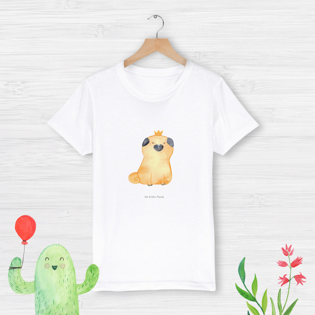 Organic Kinder T-Shirt Mops Krone Kinder T-Shirt, Kinder T-Shirt Mädchen, Kinder T-Shirt Jungen, Hund, Hundemotiv, Haustier, Hunderasse, Tierliebhaber, Hundebesitzer, Sprüche, Mops, allergisch, kinderlos, Hausregel, Hundebesitzer. Spruch, lustig