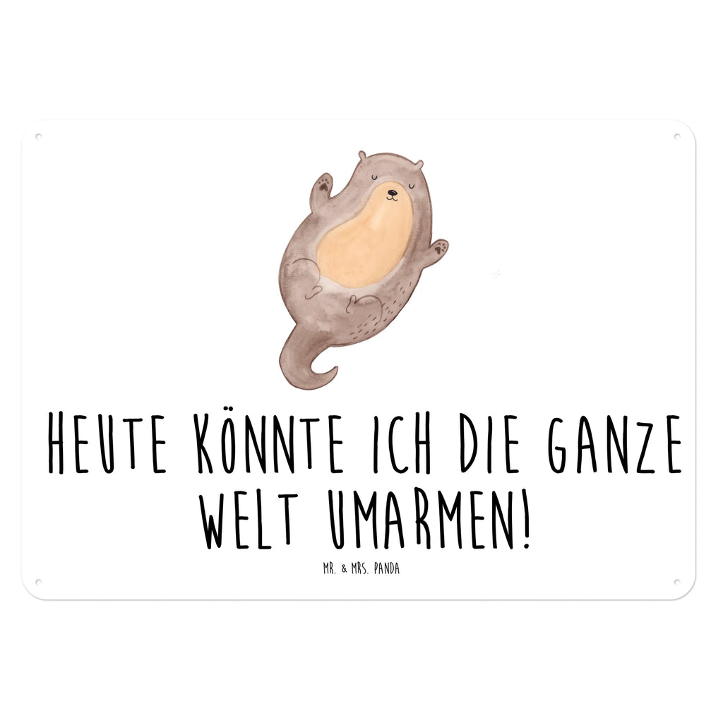 Blechschild Otter Umarmen Blechschild, Metallschild, Geschenk Schild, Schild, Magnet-Metall-Schild, Deko Schild, Wandschild, Wand-Dekoration, Türschild, Otter, Fischotter, Seeotter, Otter Seeotter See Otter