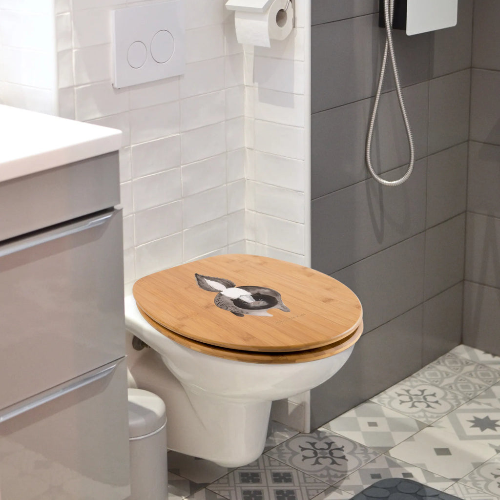 Motiv WC Sitz Stinktier Angriff Klobrille, Klodeckel, Toilettendeckel, WC-Sitz, Toilette, Stinktier, Skunk, Wildtier, Raubtier, Stinker, Stinki, wütend, Drohung