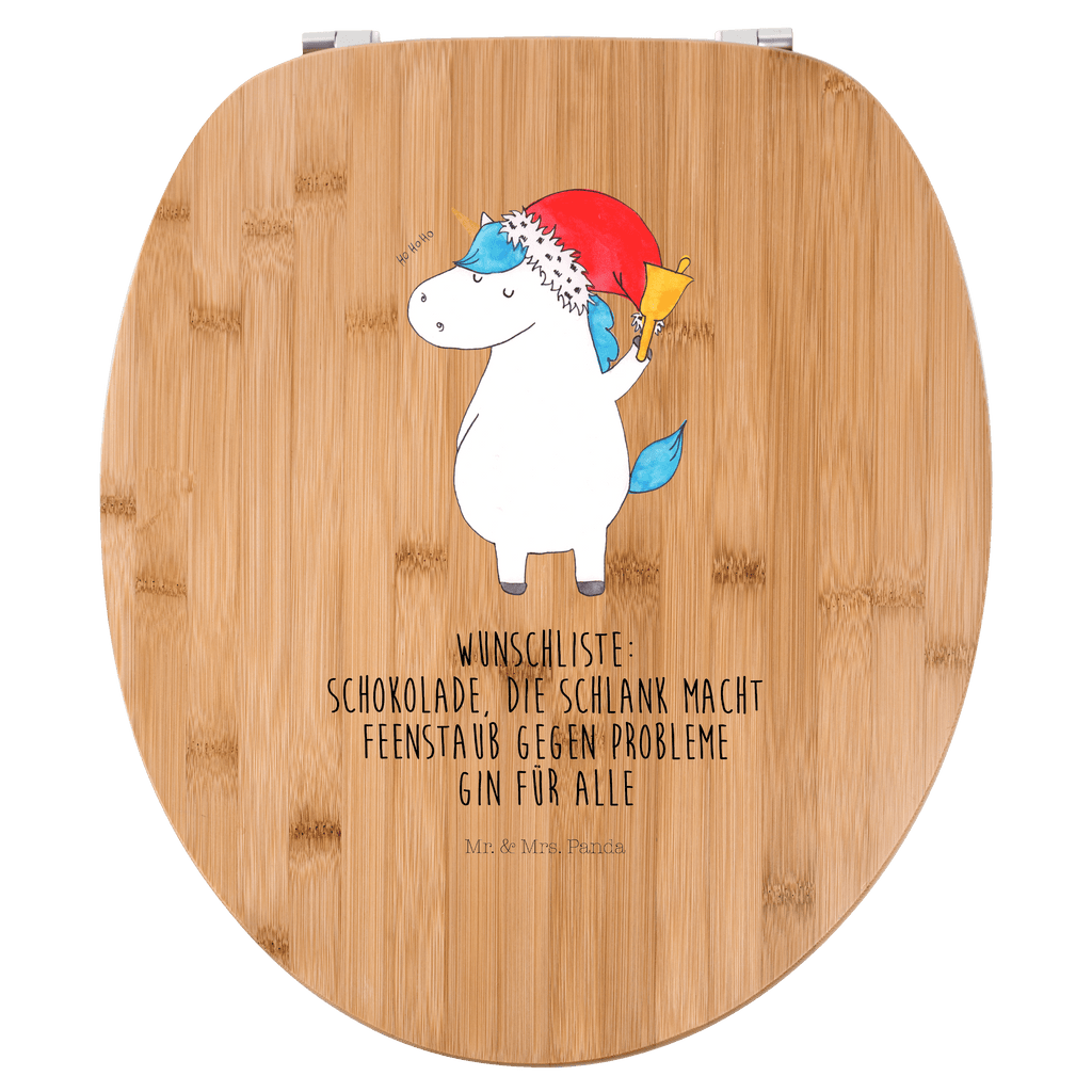 Motiv WC Sitz Einhorn Weihnachtsmann Klobrille, Klodeckel, Toilettendeckel, WC-Sitz, Toilette, Einhorn, Einhörner, Einhorn Deko, Pegasus, Unicorn, Gin, Schokolade, Schoki, Weihnachten, Weihnachtsmann, Nikolaus, Wunschzettel, Wunschliste, Feenstaub