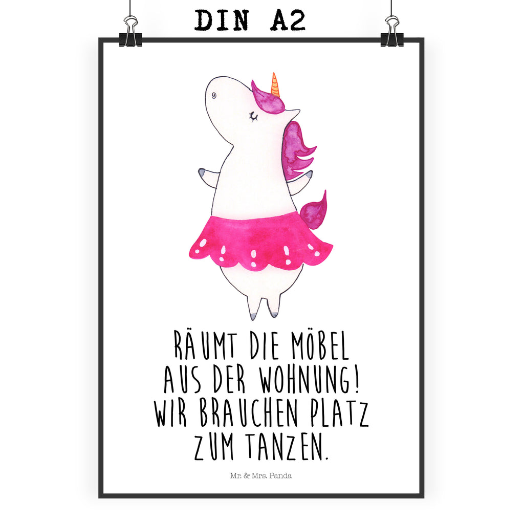 Poster Einhorn Ballerina Poster, Wandposter, Bild, Wanddeko, Küchenposter, Kinderposter, Wanddeko Bild, Raumdekoration, Wanddekoration, Handgemaltes Poster, Mr. & Mrs. Panda Poster, Designposter, Kunstdruck, Posterdruck, Einhorn, Einhörner, Einhorn Deko, Unicorn, Tanzen, Ballerina, Party, Wohnung, Spaß, Feiern, Geburtstag, Tänzerin, Lebenslust, Lebensfreude