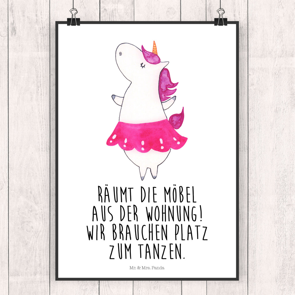 Poster Einhorn Ballerina Poster, Wandposter, Bild, Wanddeko, Küchenposter, Kinderposter, Wanddeko Bild, Raumdekoration, Wanddekoration, Handgemaltes Poster, Mr. & Mrs. Panda Poster, Designposter, Kunstdruck, Posterdruck, Einhorn, Einhörner, Einhorn Deko, Unicorn, Tanzen, Ballerina, Party, Wohnung, Spaß, Feiern, Geburtstag, Tänzerin, Lebenslust, Lebensfreude