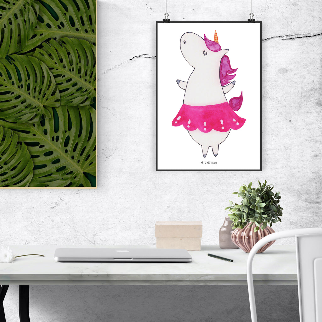 Poster Einhorn Ballerina Poster, Wandposter, Bild, Wanddeko, Küchenposter, Kinderposter, Wanddeko Bild, Raumdekoration, Wanddekoration, Handgemaltes Poster, Mr. & Mrs. Panda Poster, Designposter, Kunstdruck, Posterdruck, Einhorn, Einhörner, Einhorn Deko, Unicorn, Tanzen, Ballerina, Party, Wohnung, Spaß, Feiern, Geburtstag, Tänzerin, Lebenslust, Lebensfreude