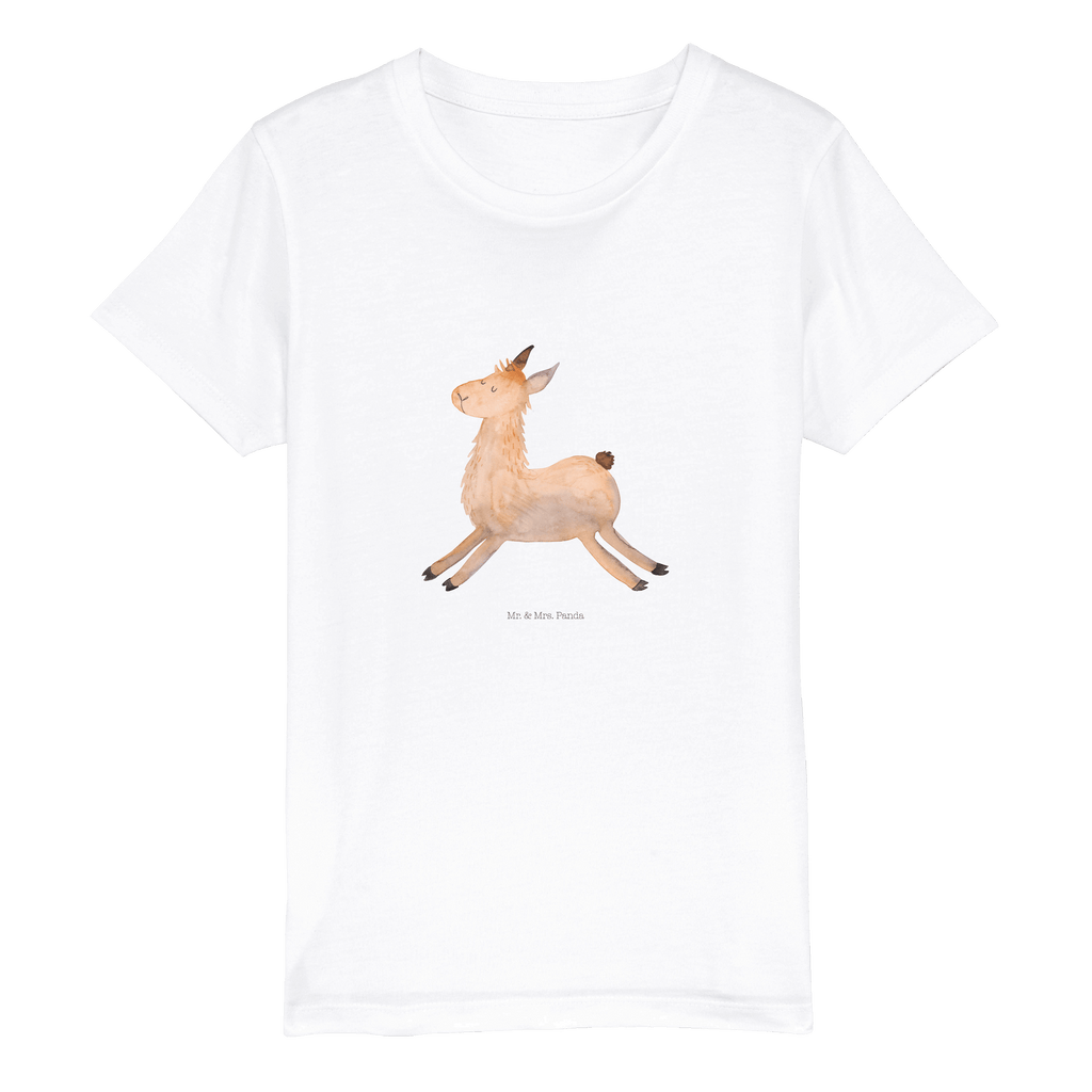 Organic Kinder T-Shirt Lama Springen Kinder T-Shirt, Kinder T-Shirt Mädchen, Kinder T-Shirt Jungen, Lama, Alpaka, Lamas, Lieblingstag, Happy day, fröhlich, Glück, Freundin, Liebeskummer, Neustart, guten Morgen, Start, Prüfung, Abitur