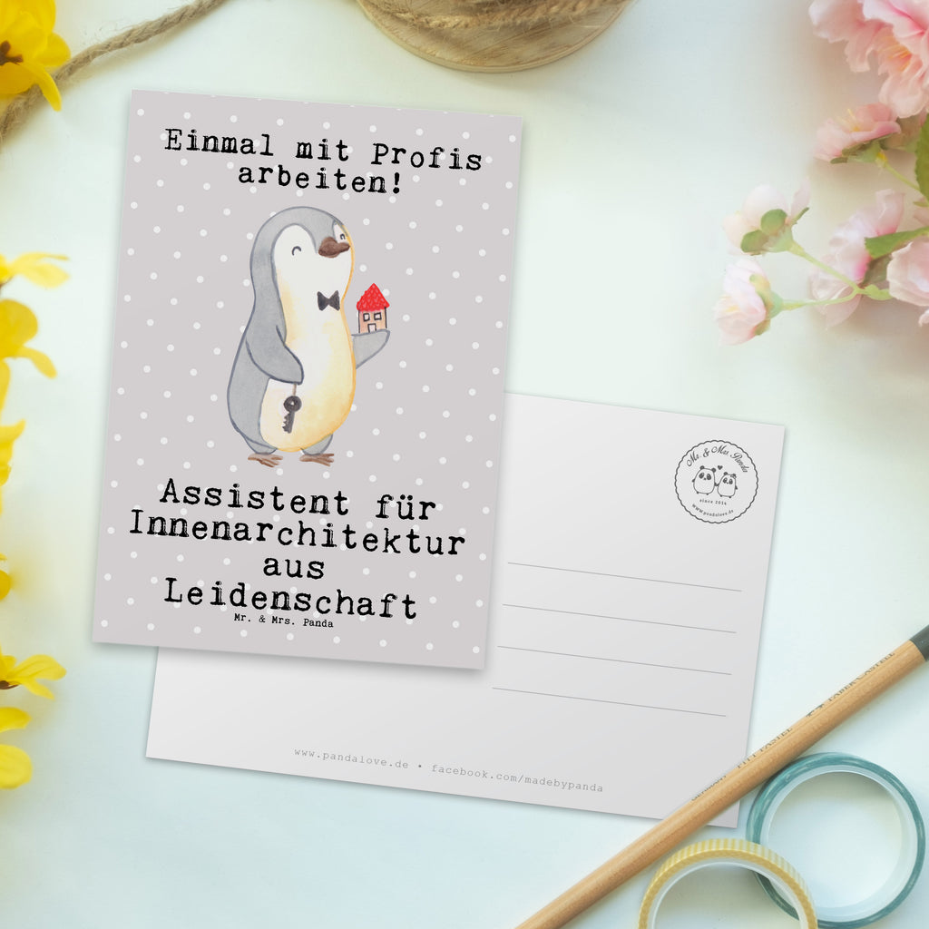 Postkarte Assistent für Innenarchitektur aus Leidenschaft Postkarte, Karte, Geschenkkarte, Grußkarte, Einladung, Ansichtskarte, Geburtstagskarte, Einladungskarte, Dankeskarte, Ansichtskarten, Einladung Geburtstag, Einladungskarten Geburtstag, Beruf, Ausbildung, Jubiläum, Abschied, Rente, Kollege, Kollegin, Geschenk, Schenken, Arbeitskollege, Mitarbeiter, Firma, Danke, Dankeschön