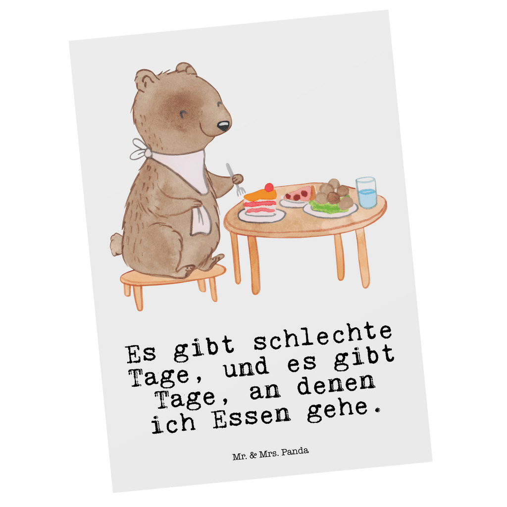 Postkarte Bär Essen gehen Tage Postkarte, Karte, Geschenkkarte, Grußkarte, Einladung, Ansichtskarte, Geburtstagskarte, Einladungskarte, Dankeskarte, Ansichtskarten, Einladung Geburtstag, Einladungskarten Geburtstag, Geschenk, Sport, Sportart, Hobby, Schenken, Danke, Dankeschön, Auszeichnung, Gewinn, Sportler, Essen gehen, Essen, Restaurant, Restaurantbesuch