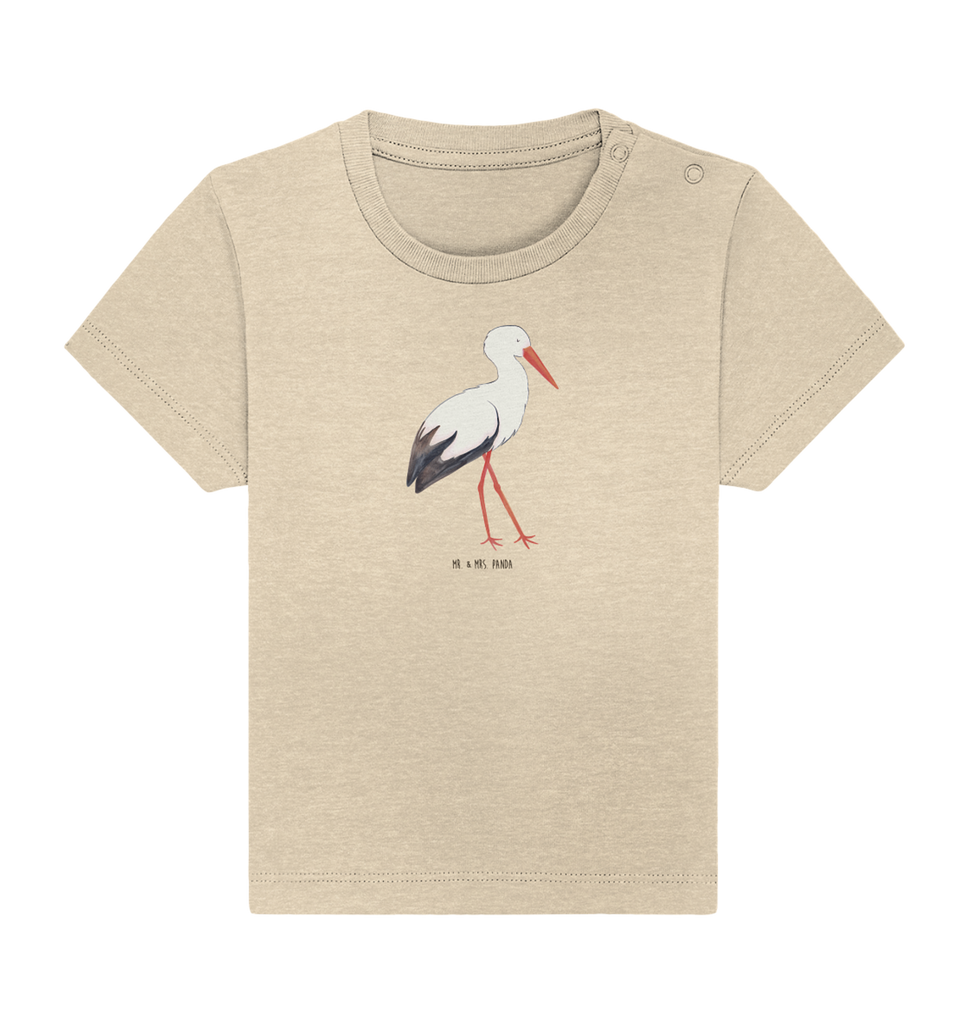 Organic Baby Shirt Storch Baby T-Shirt, Jungen Baby T-Shirt, Mädchen Baby T-Shirt, Shirt, Tiermotive, Gute Laune, lustige Sprüche, Tiere, Storch, Störche, Schwangerschaft, Geburt, Mutter, Mütter, Mutter werden, Schwanger, Babybauch, Baby