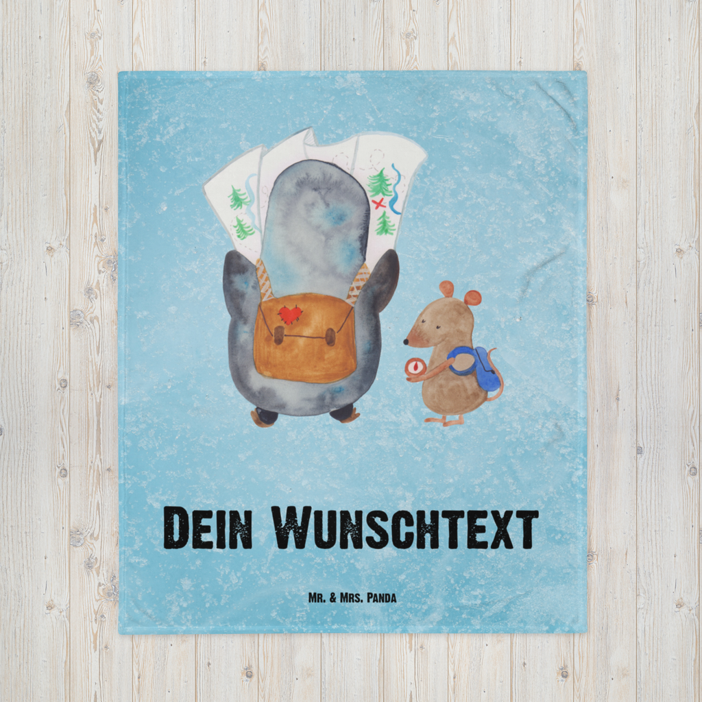 Babydecke mit Namen Pinguin & Maus Wanderer Babdyecke personalisiert, Babydecke mit Namen, Babydecke bedrucken, Babygeschenk personalisiet, Babygeschenk mit Namen, Krabbeldecke mit Namen, Krabbeldecke personalisiert, Pinguin, Pinguine, Abenteurer, Abenteuer, Roadtrip, Ausflug, Wanderlust, wandern