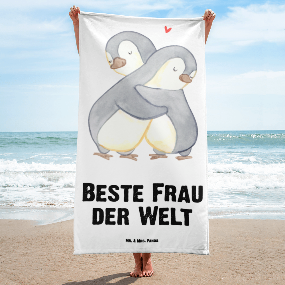 XL Badehandtuch Pinguin Beste Frau der Welt Handtuch, Badetuch, Duschtuch, Strandtuch, Saunatuch, für, Dankeschön, Geschenk, Schenken, Geburtstag, Geburtstagsgeschenk, Geschenkidee, Danke, Bedanken, Mitbringsel, Freude machen, Geschenktipp, Beste, Frau, Ehefrau, Partnerin, Freundin, Traumfrau, Liebling, Ehepartner, Ehe, Gattin, Lebensgefährtin, Braut, Kleinigkeit