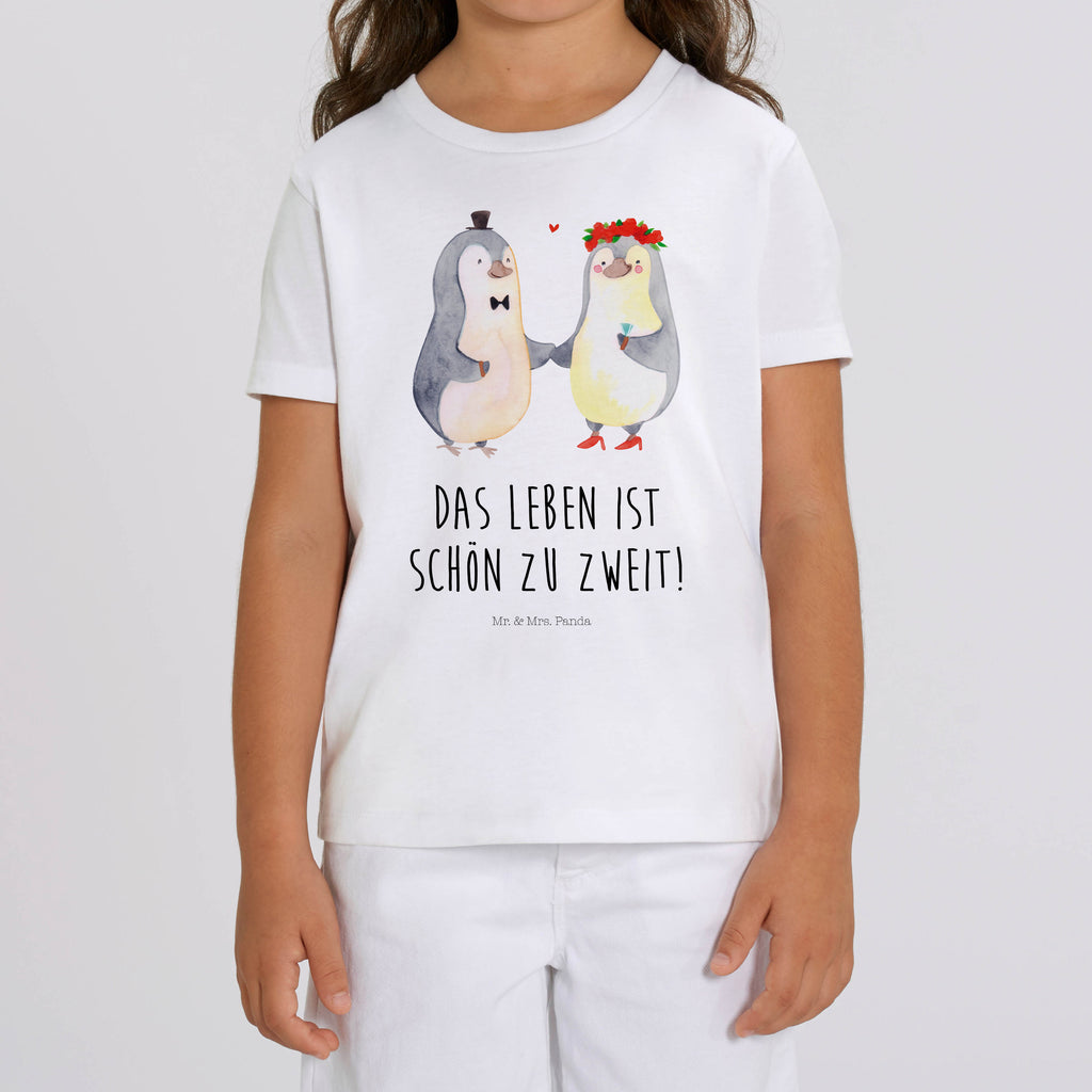 Organic Kinder T-Shirt Pinguin Heirat Kinder T-Shirt, Kinder T-Shirt Mädchen, Kinder T-Shirt Jungen, Liebe, Partner, Freund, Freundin, Ehemann, Ehefrau, Heiraten, Verlobung, Heiratsantrag, Liebesgeschenk, Jahrestag, Hocheitstag