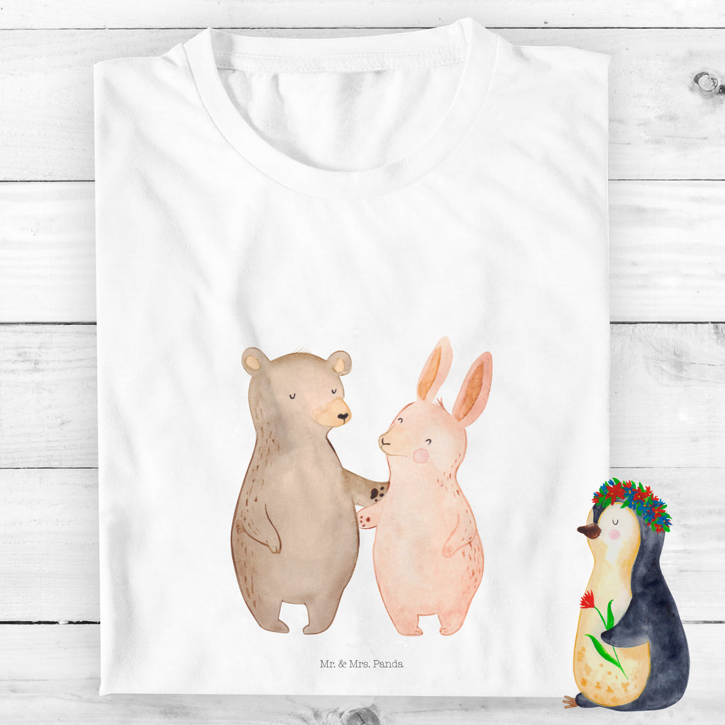 Organic Kinder T-Shirt Bär und Hase Umarmen Kinder T-Shirt, Kinder T-Shirt Mädchen, Kinder T-Shirt Jungen, Liebe, Partner, Freund, Freundin, Ehemann, Ehefrau, Heiraten, Verlobung, Heiratsantrag, Liebesgeschenk, Jahrestag, Hocheitstag, Freunde, bester Freund, Hase, Bär, Bärchen, best friends