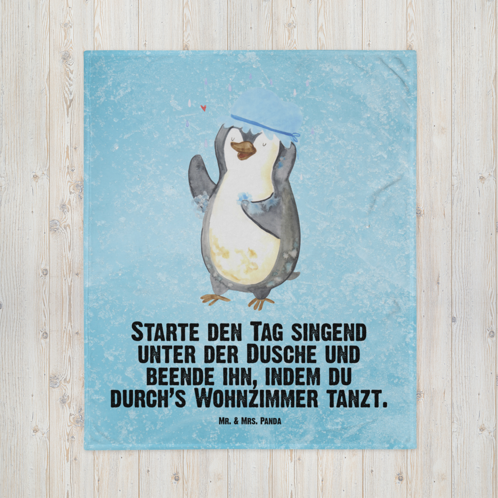 Babydecke Pinguin Duschen Babydecke, Babygeschenk, Geschenk Geburt, Babyecke Kuscheldecke, Krabbeldecke, Pinguin, Pinguine, Dusche, duschen, Lebensmotto, Motivation, Neustart, Neuanfang, glücklich sein