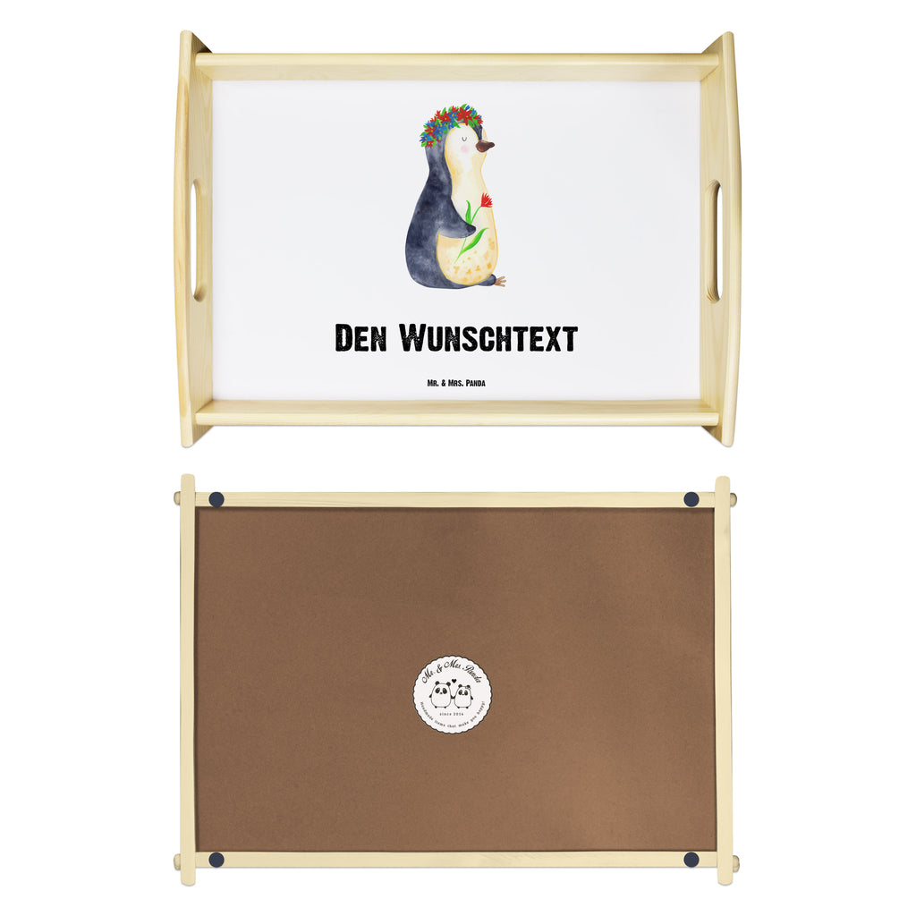 Personalisiertes Serviertablett Pinguin Blumenkranz Personalisiertes Serviertablett, Personalisiertes Tablett, Personalisiertes Holztablett, Personalisiertes Küchentablett, Personalisiertes Dekotablett, Personalisiertes Frühstückstablett, Serviertablett mit Namen, Tablett mit Namen, Pinguin, Pinguine, Blumenkranz, Universum, Leben, Wünsche, Ziele, Lebensziele, Motivation, Lebenslust, Liebeskummer, Geschenkidee