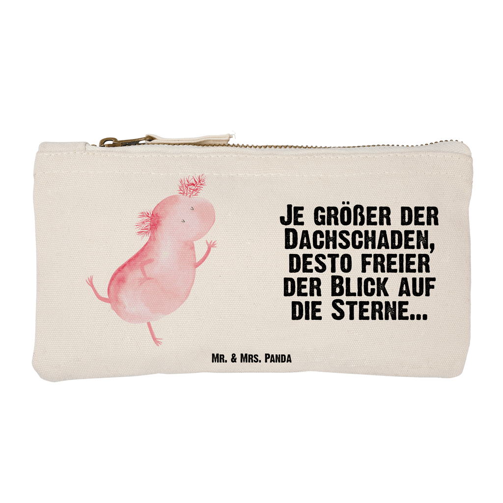 Schminktasche Axolotl tanzt Schminktasche, Kosmetiktasche, Kosmetikbeutel, Stiftemäppchen, Etui, Federmappe, Makeup, XXL, Schminketui, Kosmetiketui, Schlamperetui, Axolotl, Molch, Axolot, Schwanzlurch, Lurch, Lurche, Dachschaden, Sterne, verrückt, Freundin, beste Freundin