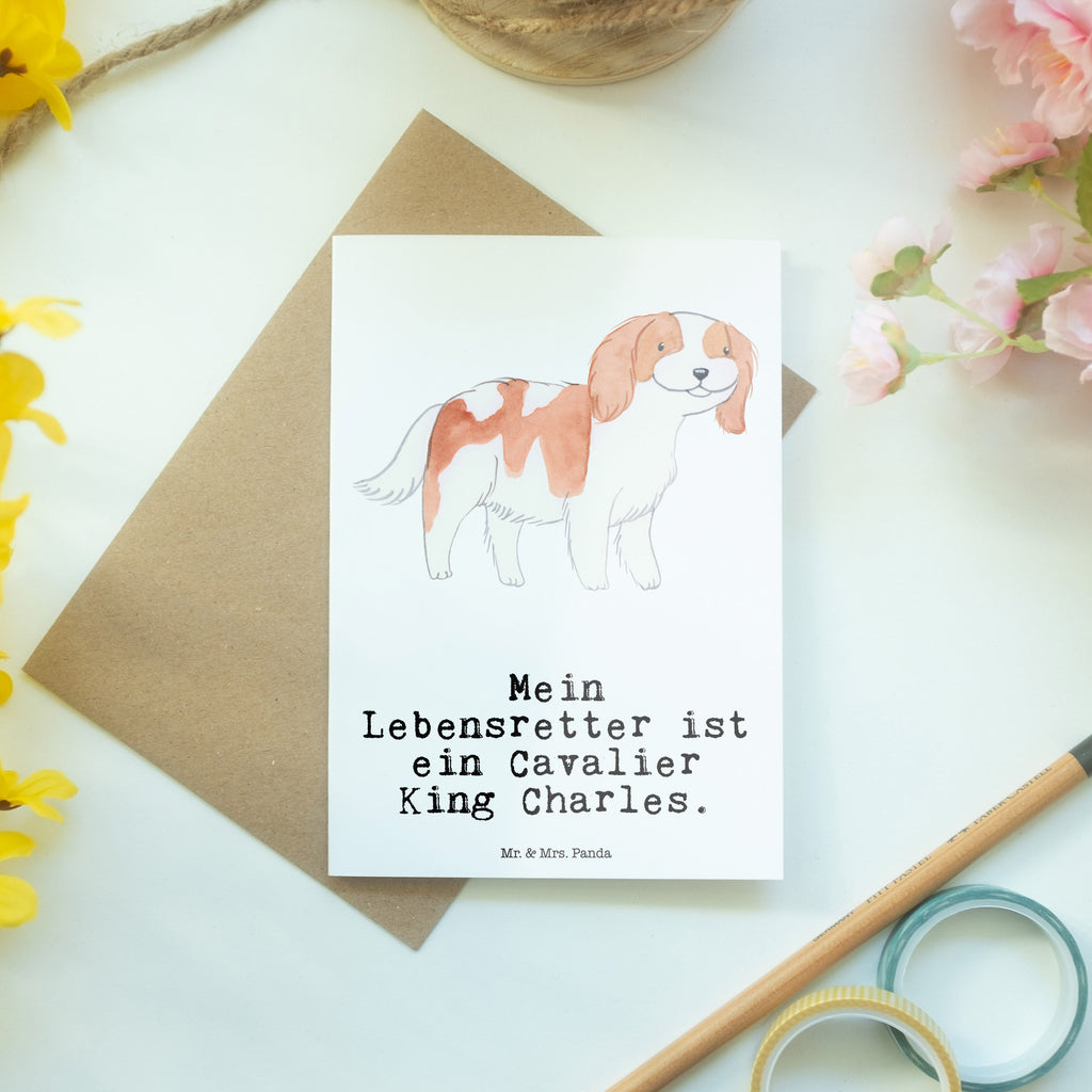 Grußkarte Cavalier King Charles Spaniel Lebensretter Grußkarte, Klappkarte, Einladungskarte, Glückwunschkarte, Hochzeitskarte, Geburtstagskarte, Karte, Ansichtskarten, Hund, Hunderasse, Rassehund, Hundebesitzer, Geschenk, Tierfreund, Schenken, Welpe, Cavalier King Charles Spaniel