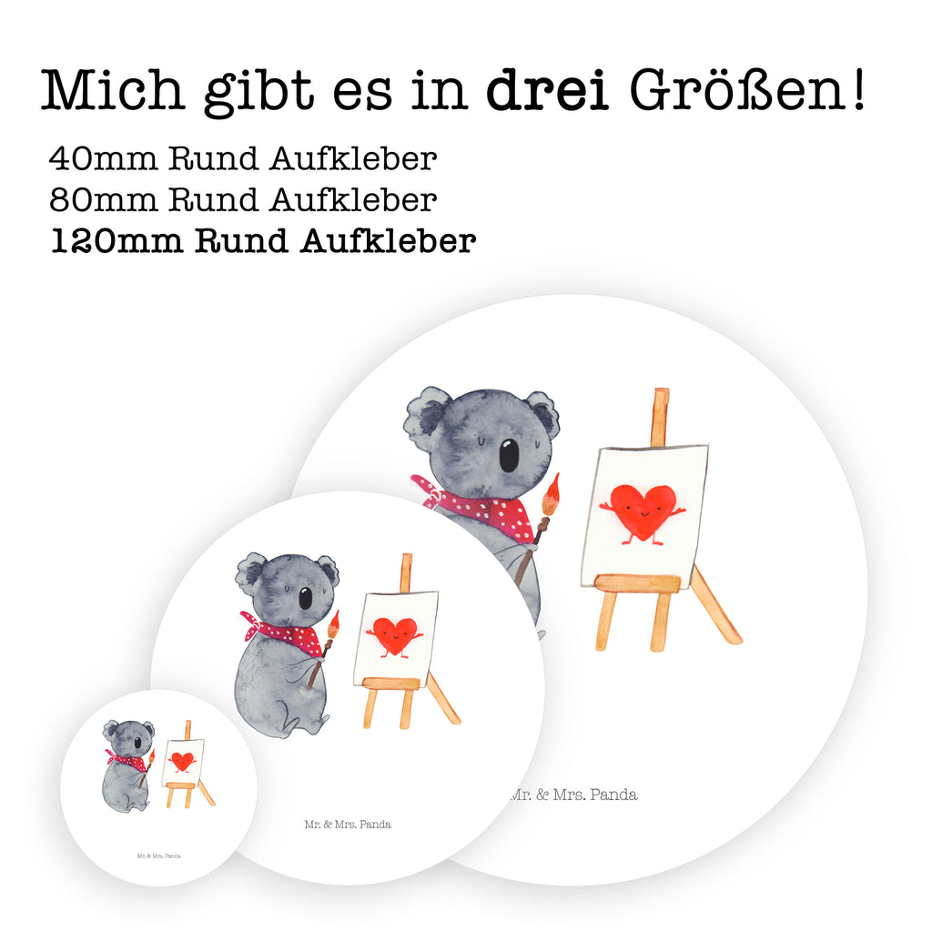 Rund Aufkleber Koala Künstler Sticker, Aufkleber, Etikett, Koala, Koalabär, Liebe, Liebensbeweis, Liebesgeschenk, Gefühle, Künstler, zeichnen