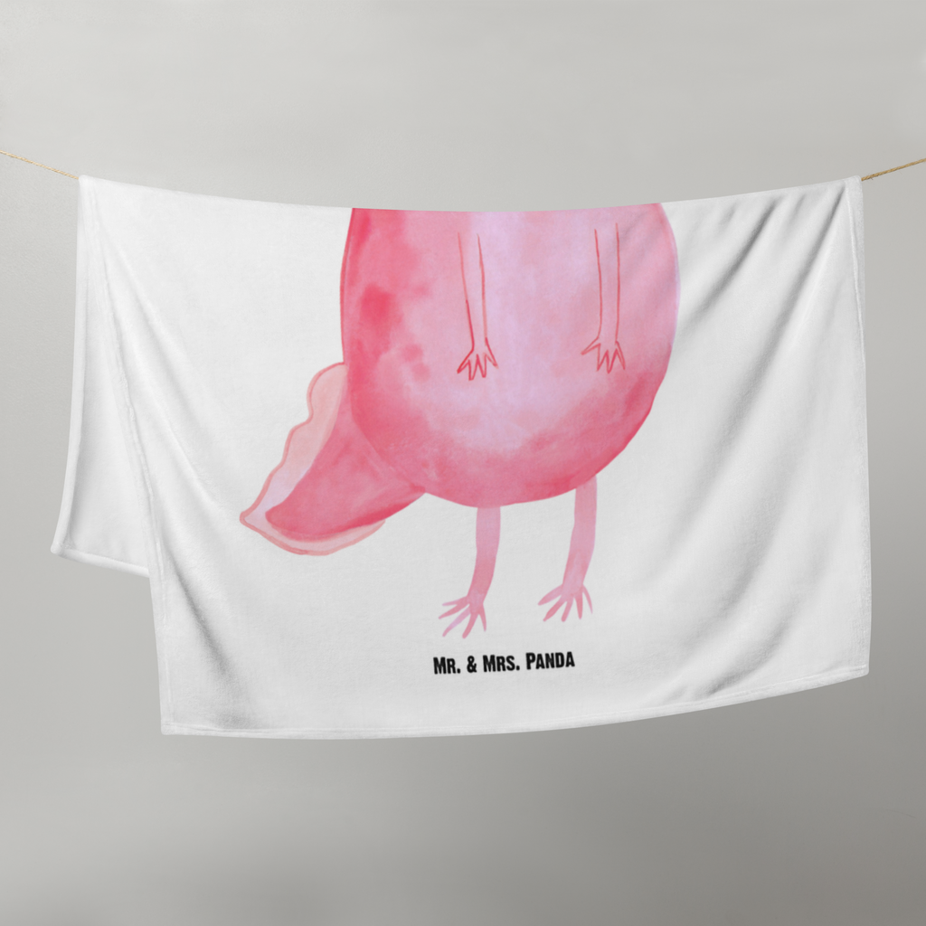 Babydecke Axolotl Glücklich Babydecke, Babygeschenk, Geschenk Geburt, Babyecke Kuscheldecke, Krabbeldecke, Axolotl, Molch, Axolot, Schwanzlurch, Lurch, Lurche, Motivation, gute Laune