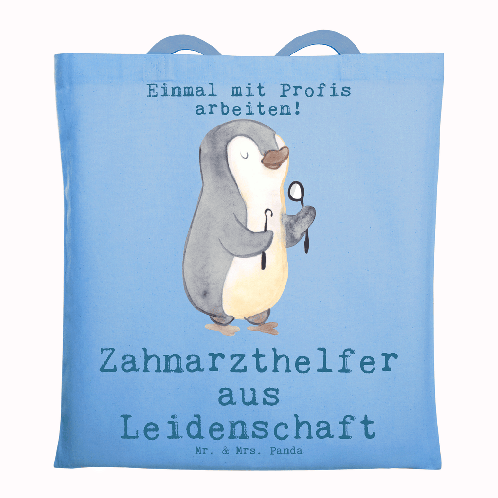 Tragetasche Zahnarzthelfer aus Leidenschaft Beuteltasche, Beutel, Einkaufstasche, Jutebeutel, Stoffbeutel, Tasche, Shopper, Umhängetasche, Strandtasche, Schultertasche, Stofftasche, Tragetasche, Badetasche, Jutetasche, Einkaufstüte, Laptoptasche, Beruf, Ausbildung, Jubiläum, Abschied, Rente, Kollege, Kollegin, Geschenk, Schenken, Arbeitskollege, Mitarbeiter, Firma, Danke, Dankeschön