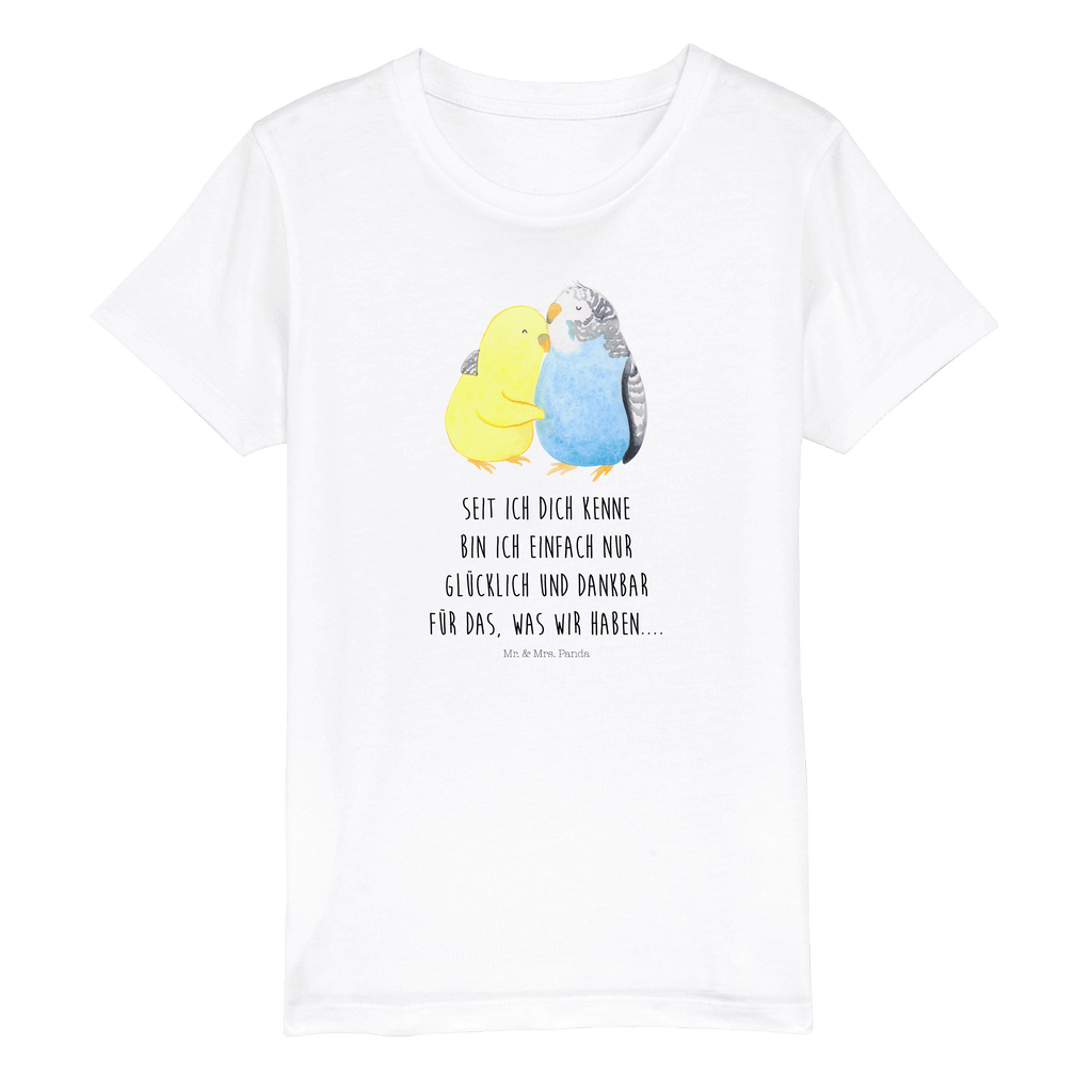 Organic Kinder T-Shirt Wellensittich Liebe Kinder T-Shirt, Kinder T-Shirt Mädchen, Kinder T-Shirt Jungen, Liebe, Partner, Freund, Freundin, Ehemann, Ehefrau, Heiraten, Verlobung, Heiratsantrag, Liebesgeschenk, Jahrestag, Hocheitstag, Vögel, Wellensittich, Nähe, Kuscheln, Vertrauen