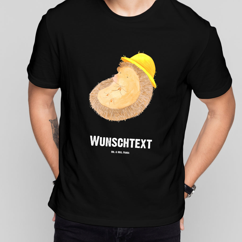 Personalisiertes T-Shirt Igel Beten T-Shirt Personalisiert, T-Shirt mit Namen, T-Shirt mit Aufruck, Männer, Frauen, Wunschtext, Bedrucken, Tiermotive, Gute Laune, lustige Sprüche, Tiere, Igel, Igel mit Hut, Sonnenhut, Gott, Amen, beten, Leben, Dankbarkeit, Dankbar sein, dankbar, genießen