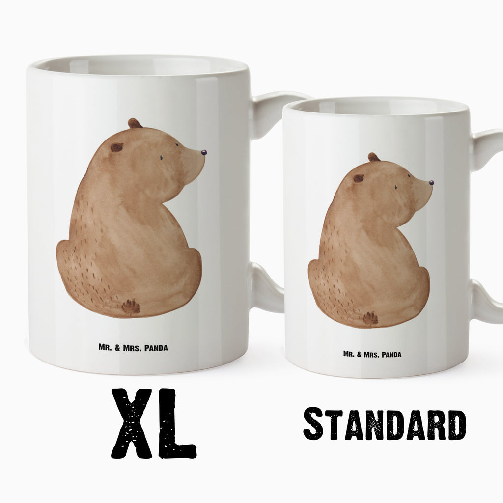 XL Tasse Bär Schulterblick XL Tasse, Große Tasse, Grosse Kaffeetasse, XL Becher, XL Teetasse, spülmaschinenfest, Jumbo Tasse, Groß, Bär, Teddy, Teddybär, Selbstachtung, Weltansicht, Motivation, Bären, Bärenliebe, Weisheit